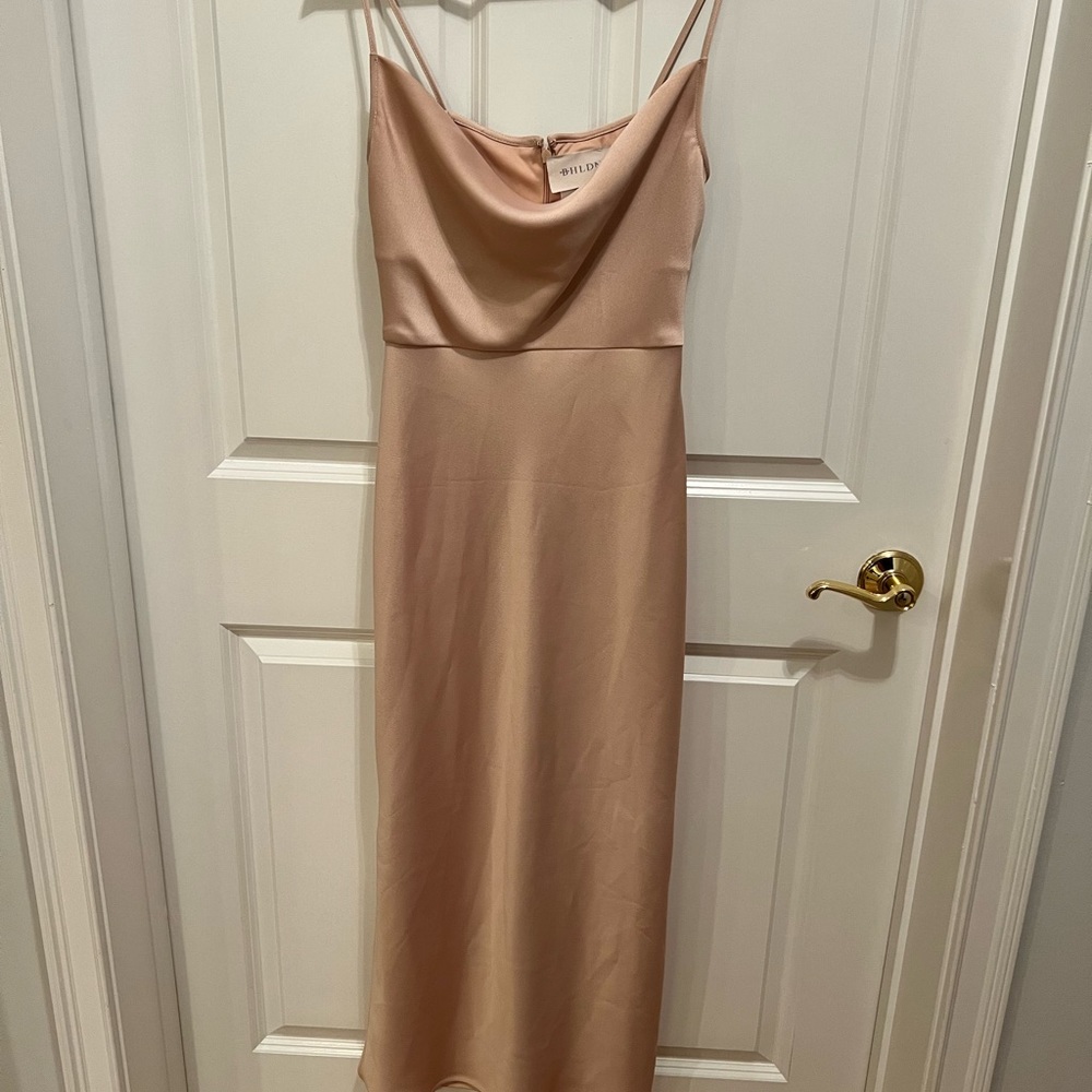 BHLDN CALI SATIN CHARMEUSE MIDI DRESS - Picture 2 of 4